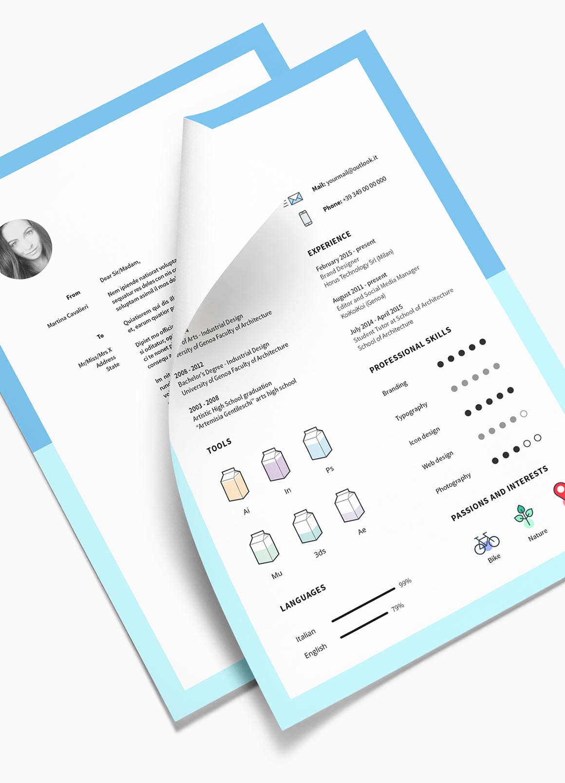 free indesign cv template