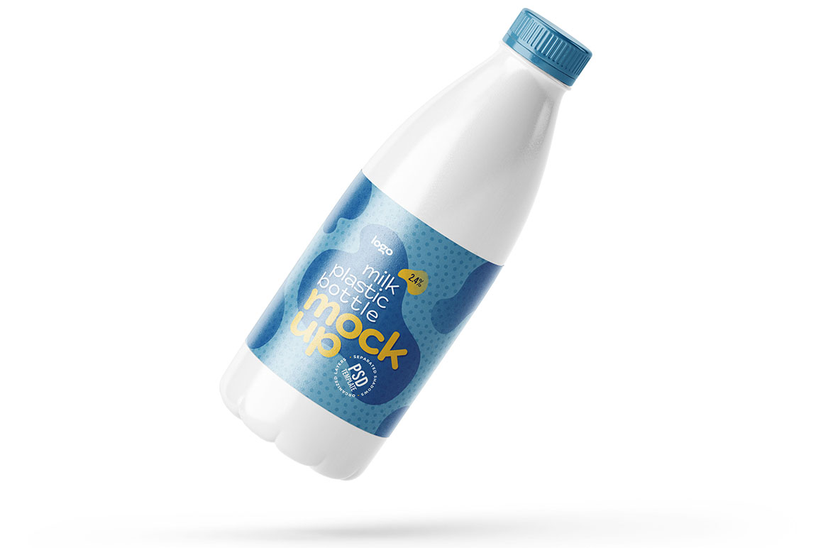 Small Plastic Milk Bottle - Free Mockup - Dealjumbo