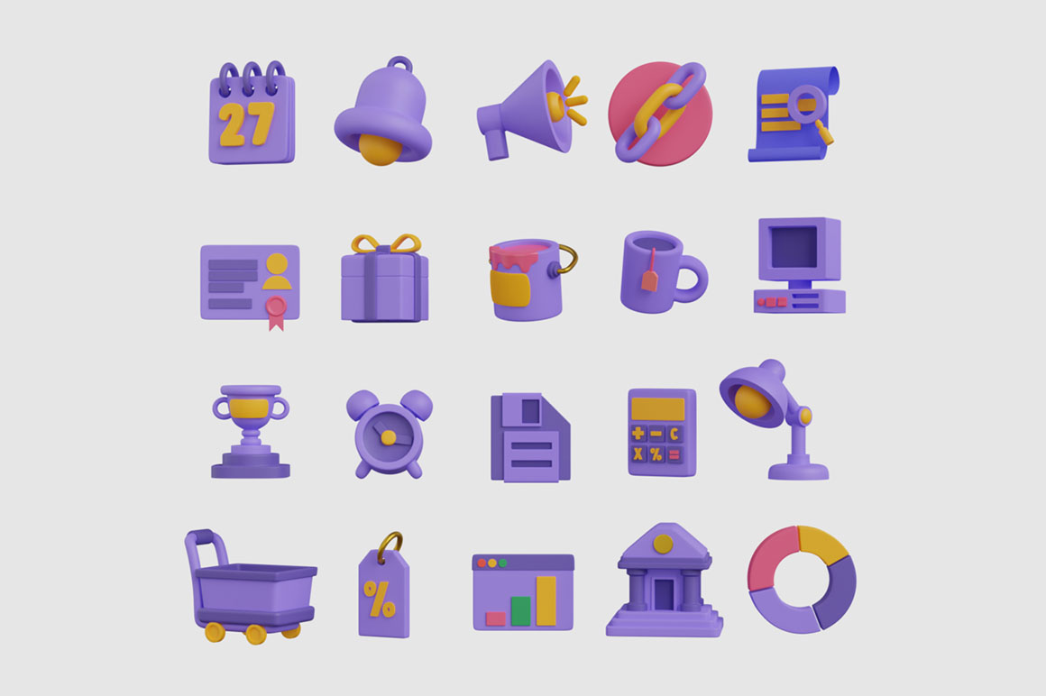 Free 3D Cartoon Icon Pack - Dealjumbo