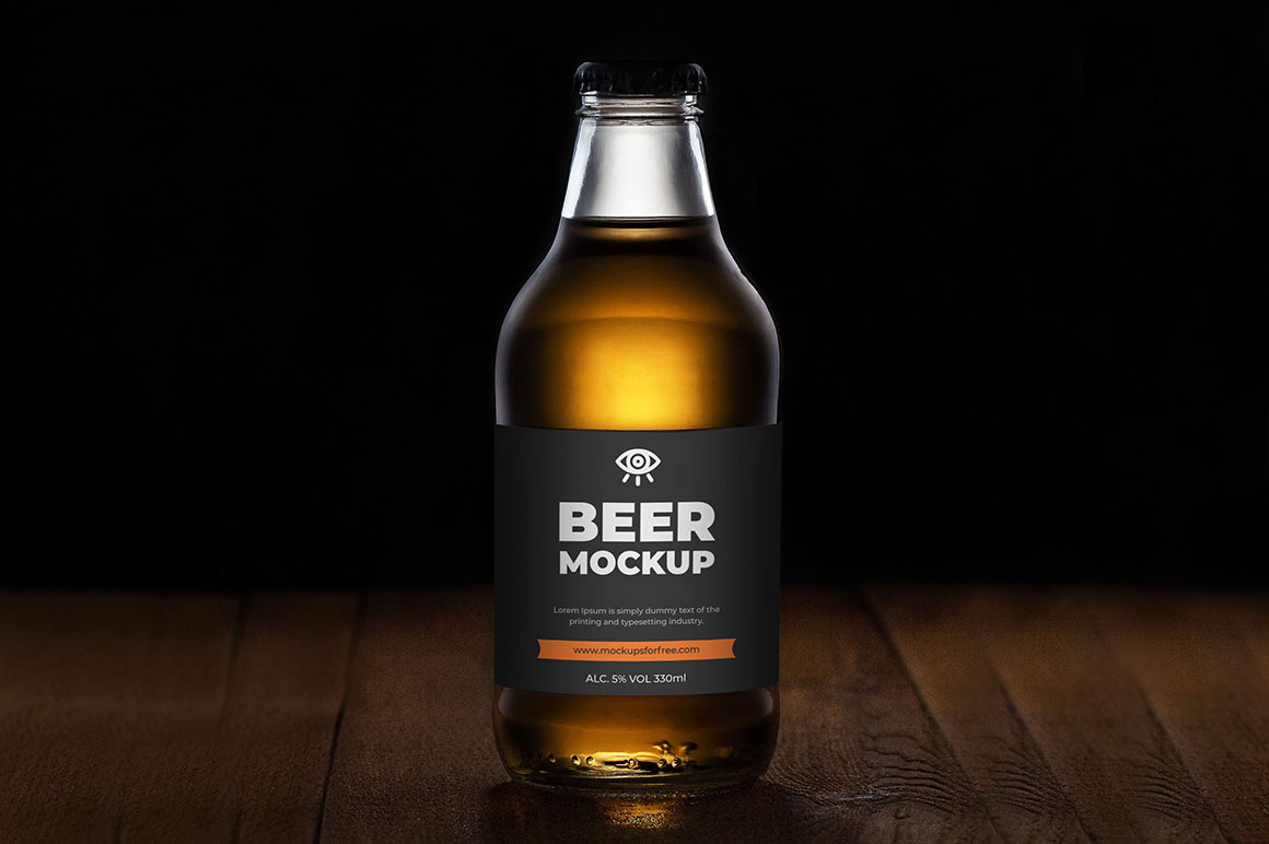 Beer Bottle - Free Mockup - Dealjumbo