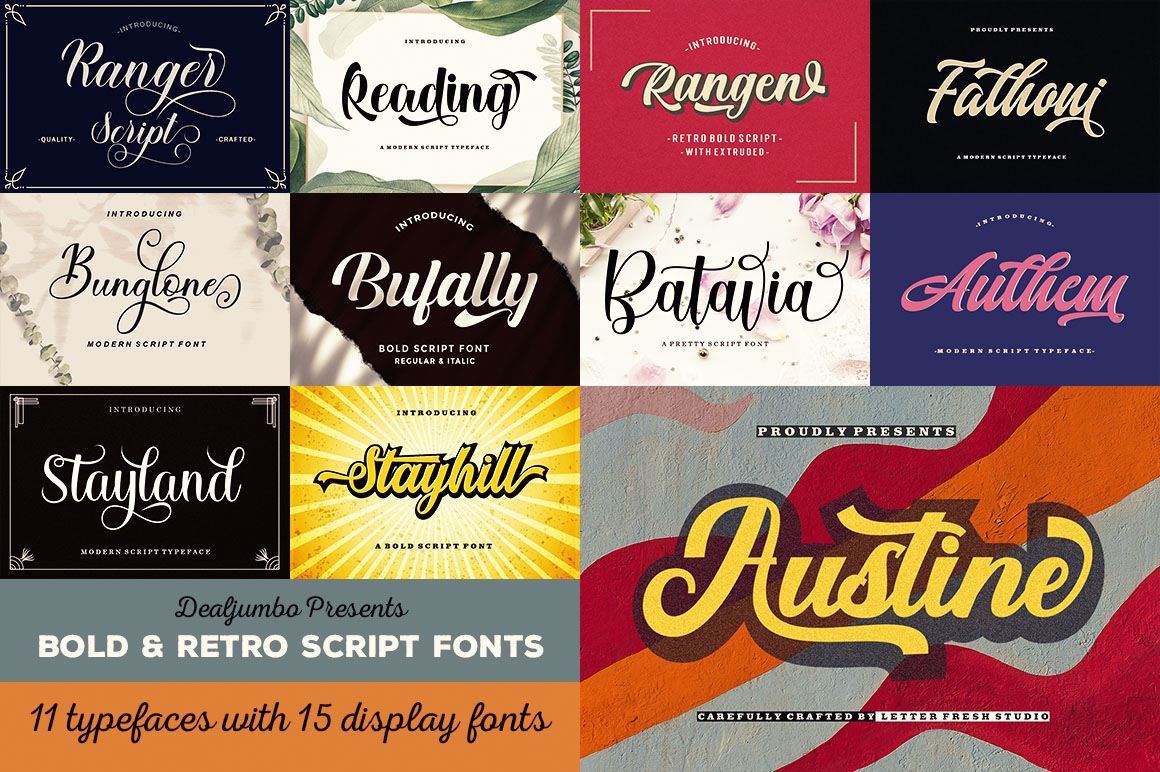 Bold & Retro Script Fonts - Dealjumbo