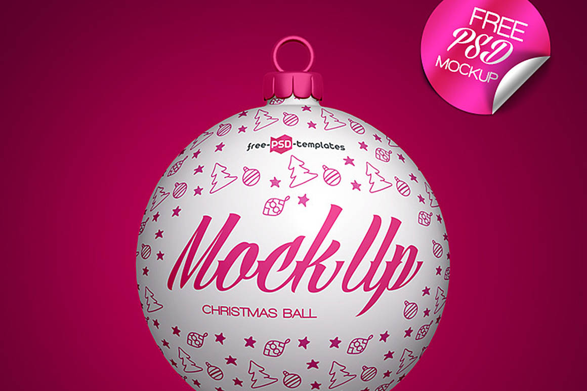 Free Christmas Ball Mockup - Dealjumbo