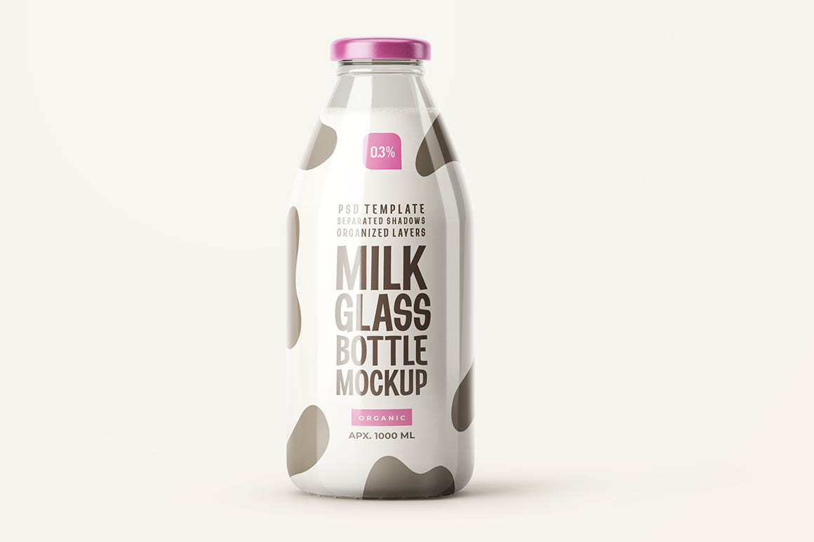 Small Plastic Milk Bottle - Free Mockup - Dealjumbo