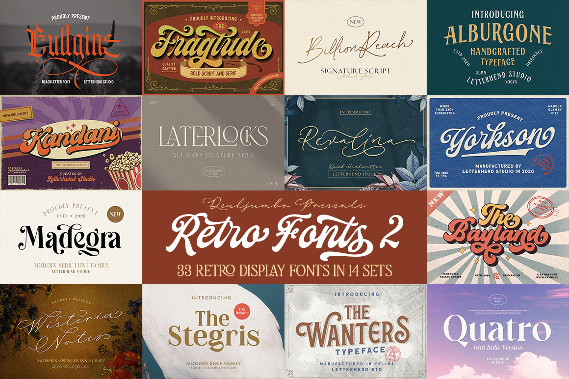 Realistic Retro Display Fonts Vol.2 - Dealjumbo