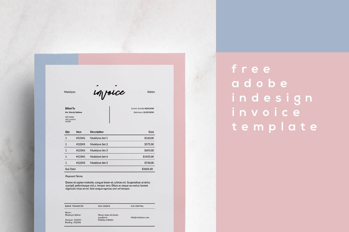 Free InDesign Invoice Template Dealjumbo