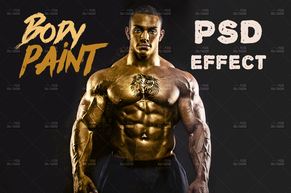 Gold Body Paint – Free PSD Effect