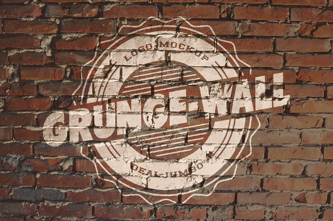 Logo Mockup Old Paint on Brick Wall Dealjumbo