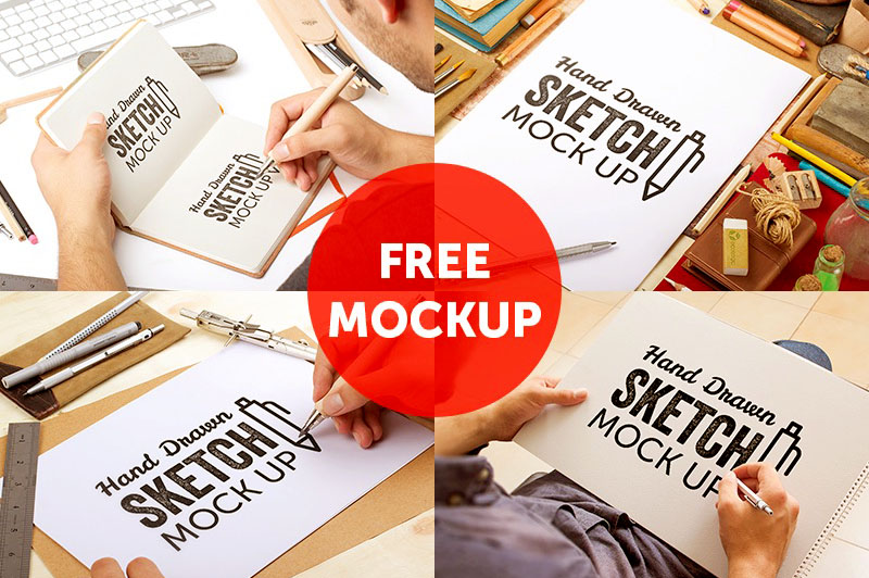 Free Paper Sketch Logo Mockup (PSD) - Psfreebies