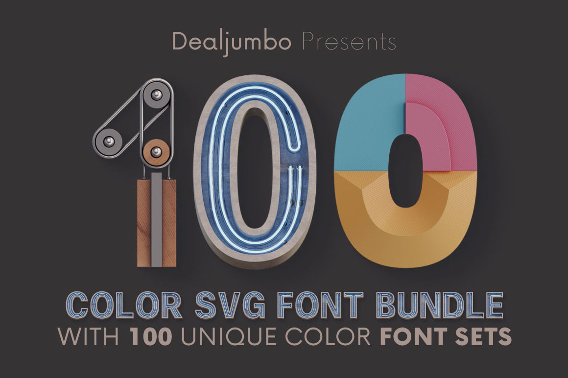 Download Huge Color Svg Font Bundle 100 Sets Dealjumbo Com Discounted Design Bundles With Extended License