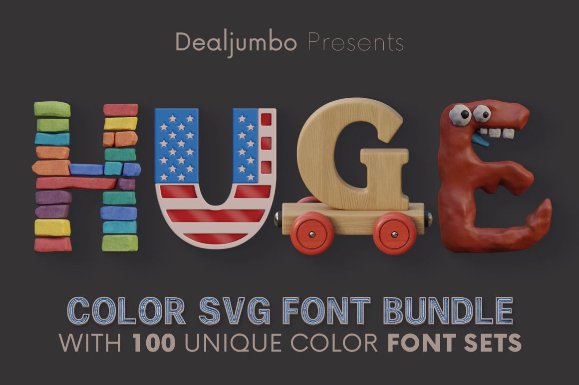 Download Huge Color Svg Font Bundle 100 Sets Dealjumbo Com Discounted Design Bundles With Extended License