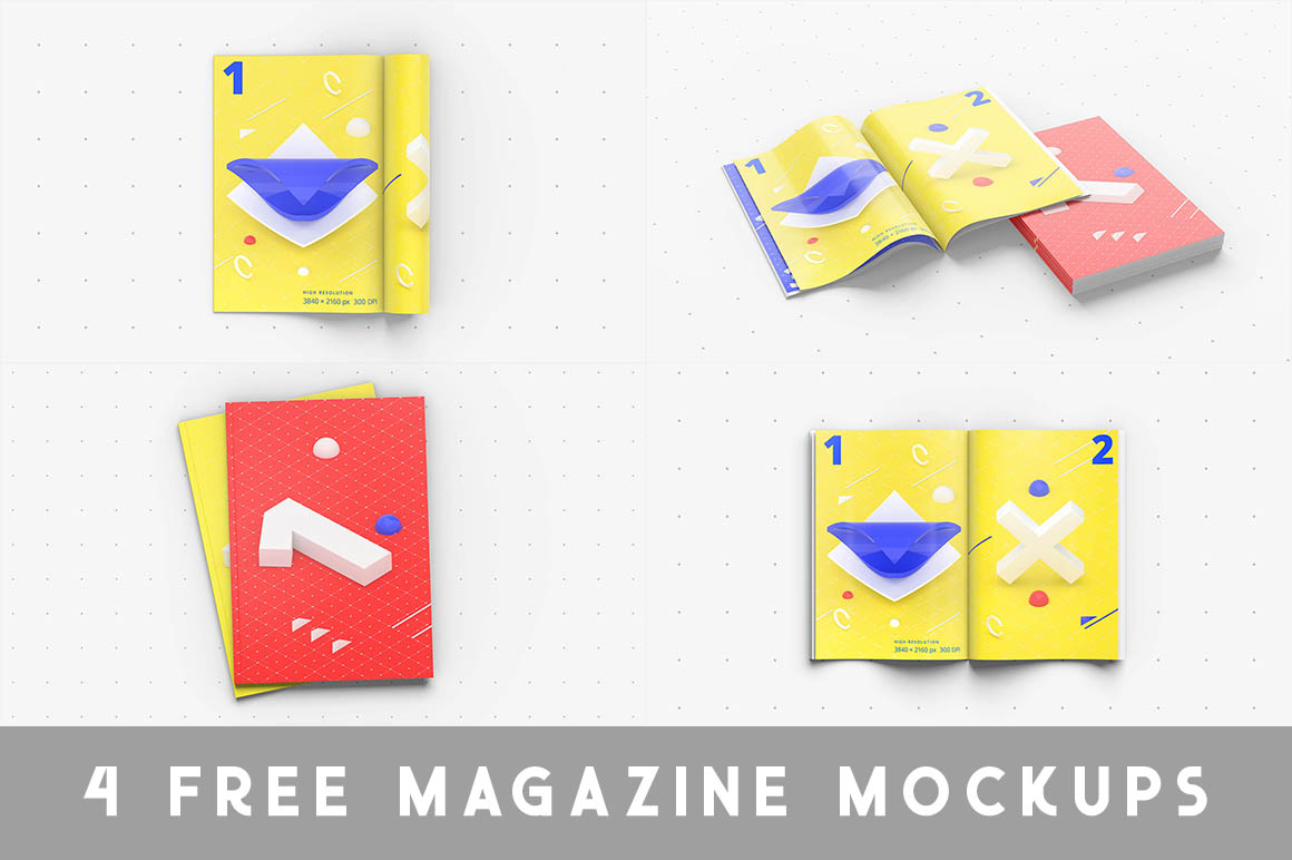 Download 4 Free Magazine Mockups Dealjumbo Com Discounted Design Bundles With Extended License