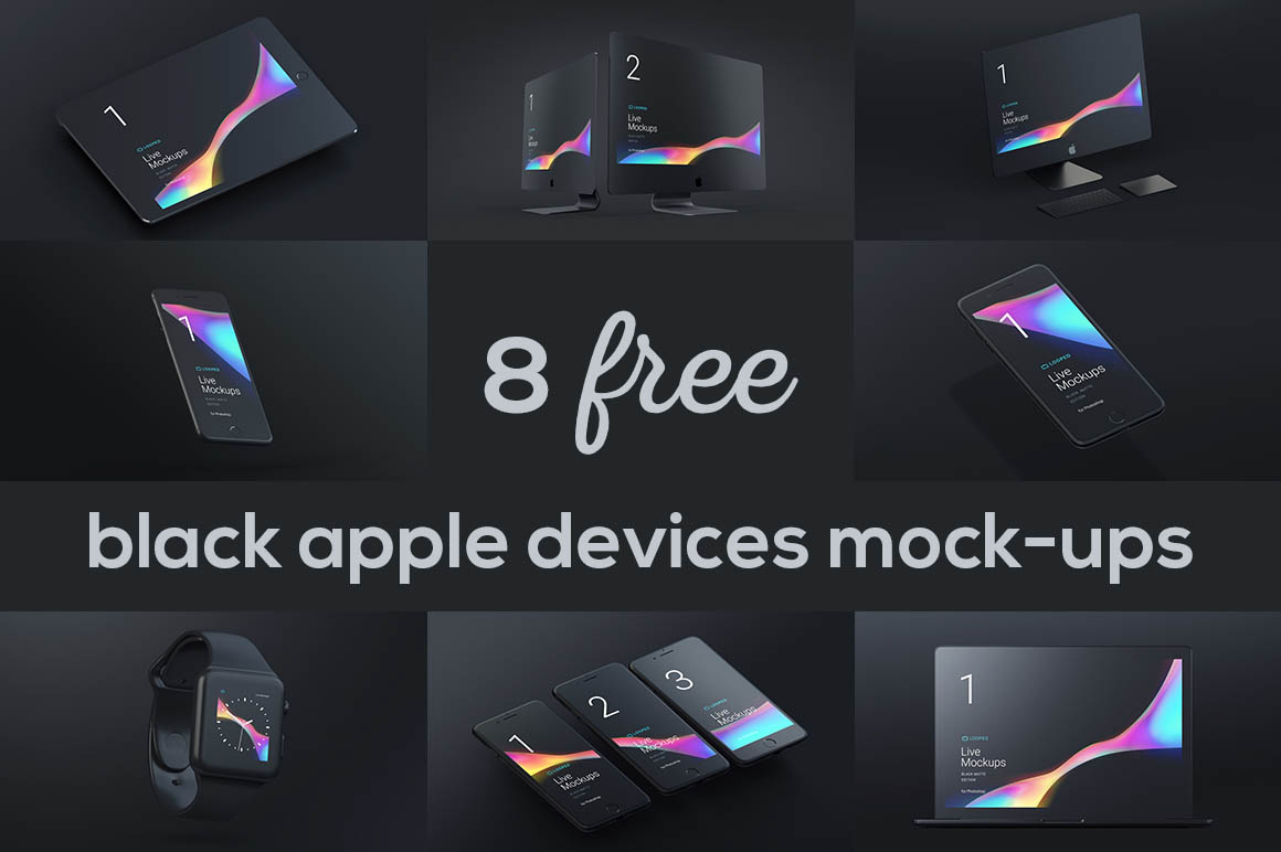 Download 8 Free Black Matte Devices Mockups Dealjumbo Com Discounted Design Bundles With Extended License