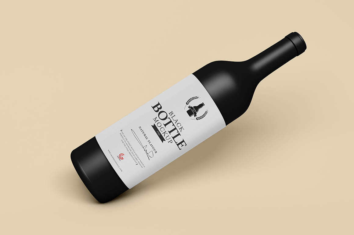 Download Black Wine Bottle - Free Mockup - Dealjumbo.com — Discounted design bundles with extended license!