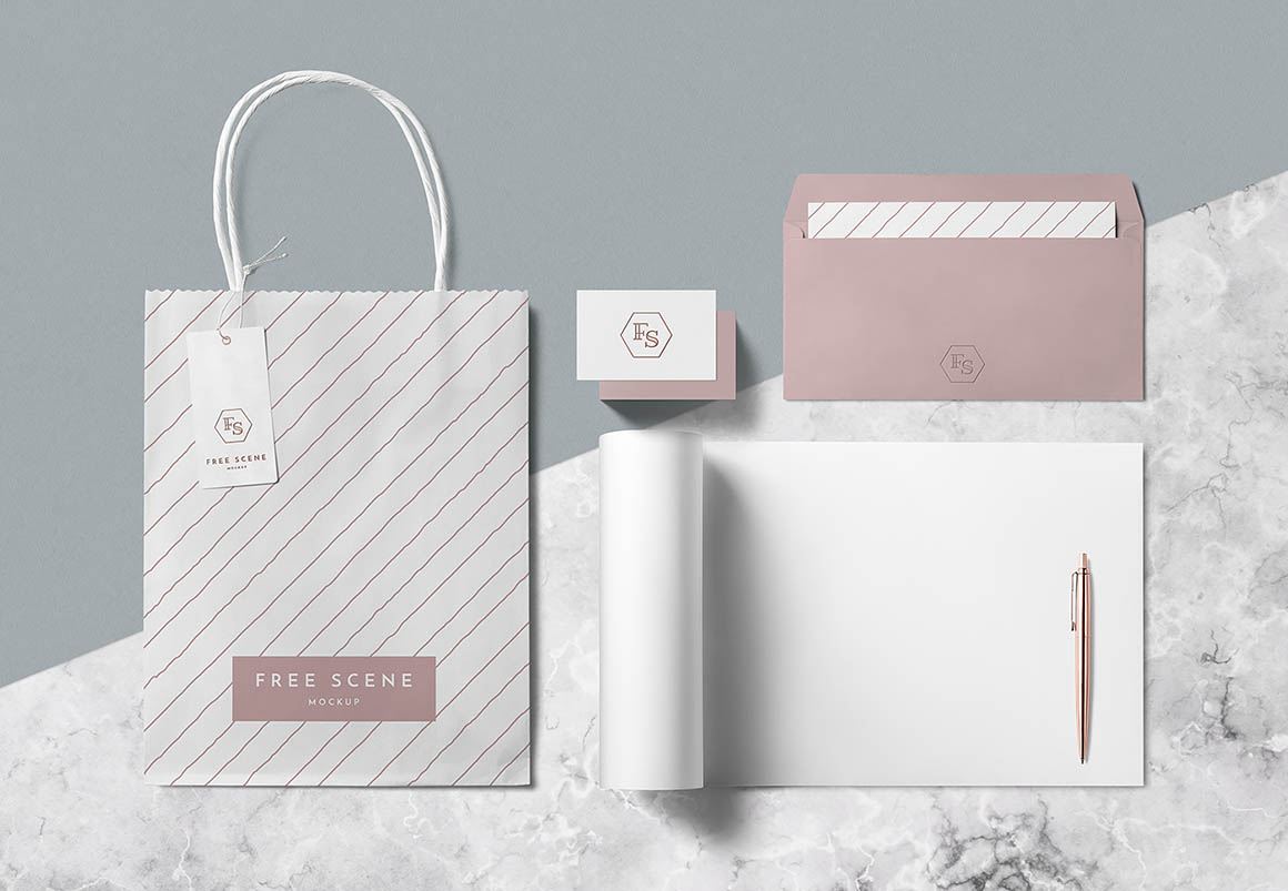 Free PSD Stationery Scene Mockup - Dealjumbo.com — Discounted design ...