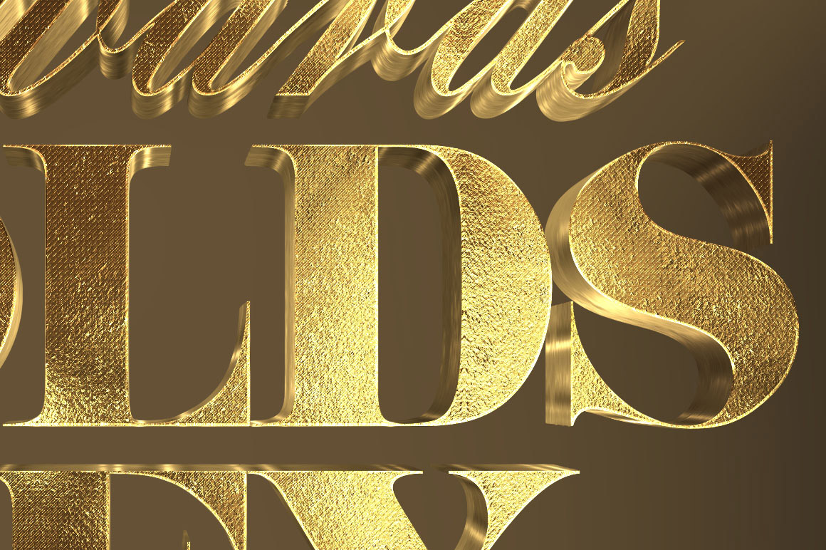 3D Black and Gold Text and Logo Mockup