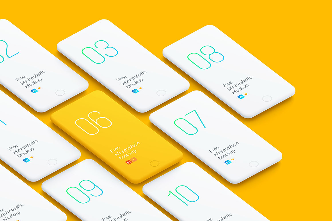 Free Minimalistic Phone Mockups - Dealjumbo.com — Discounted design bundles with extended license!