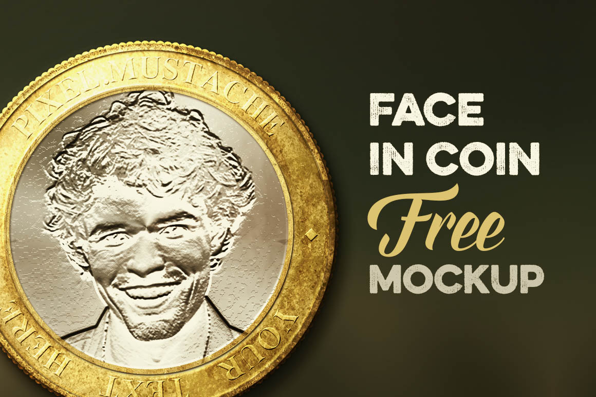 Face in Coin - Free Mock-up - Dealjumbo.com — Discounted design bundles with extended license!
