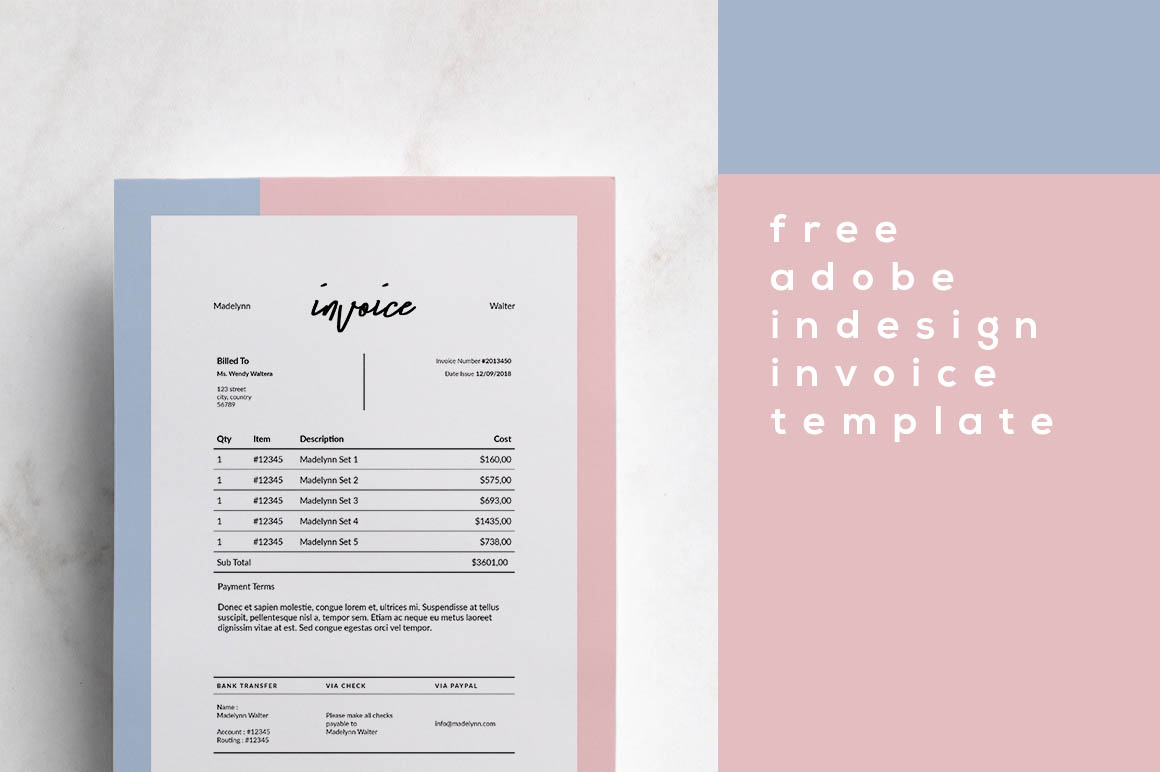 graphic design invoice template indesign free
 Free InDesign Invoice Template - Dealjumbo.com — Discounted design ...