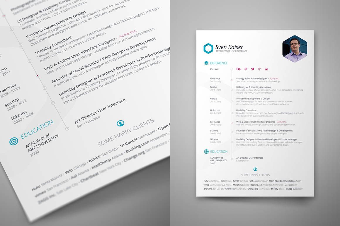 download indesign resume template free