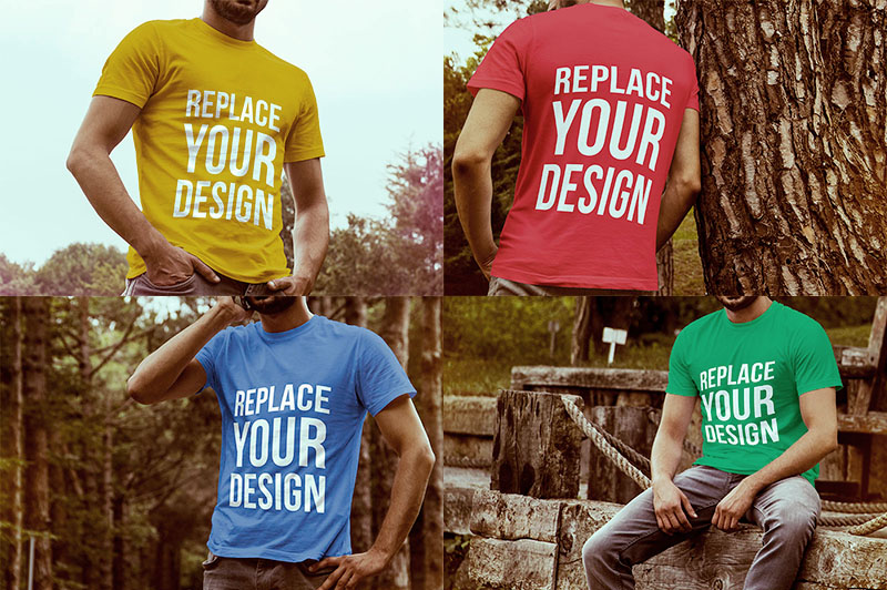 Download 4 Free T-shirt Mock-up Templates - Dealjumbo.com — Discounted design bundles with extended license!