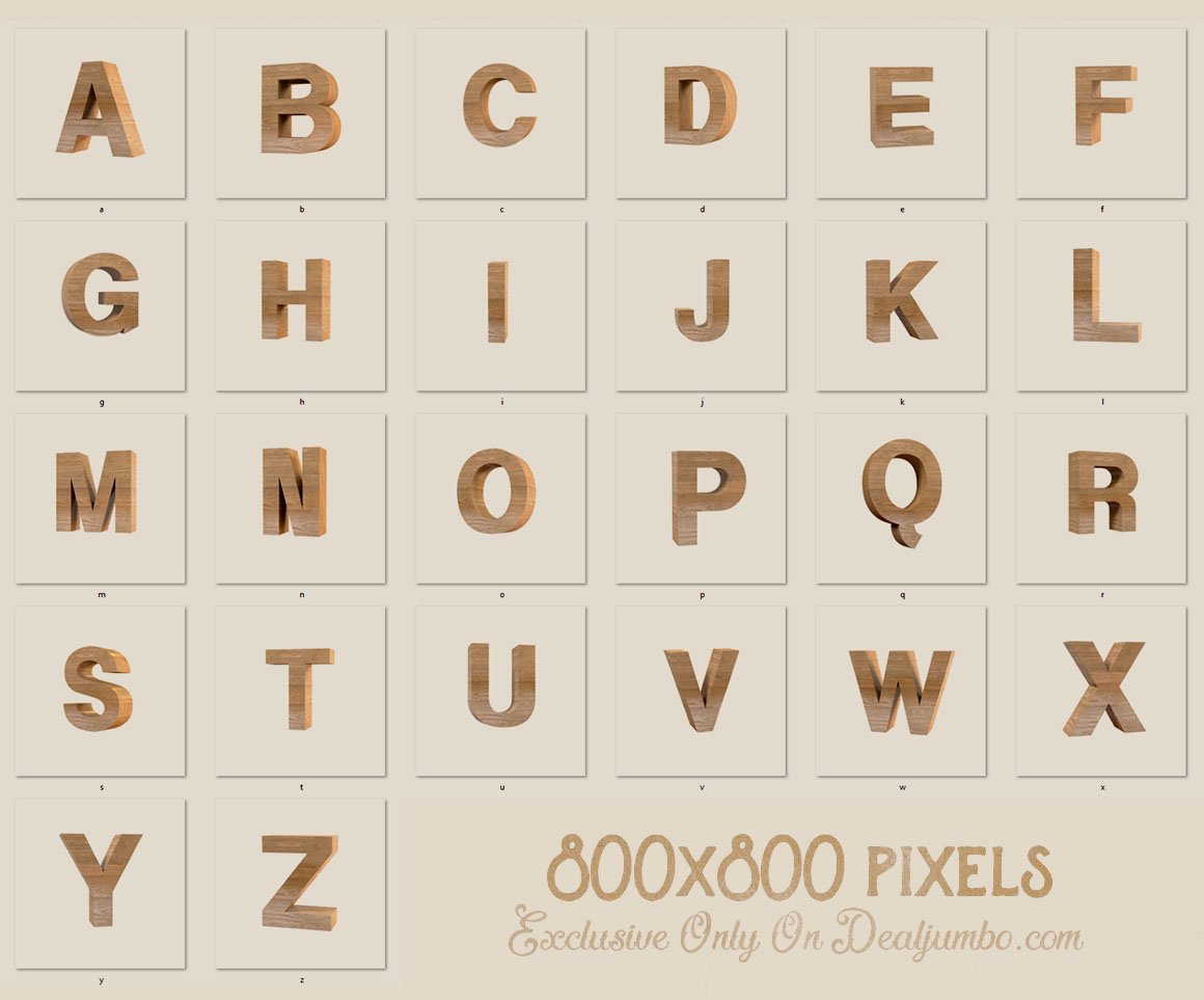 Free 3D Wooden Lettering Pack - Dealjumbo
