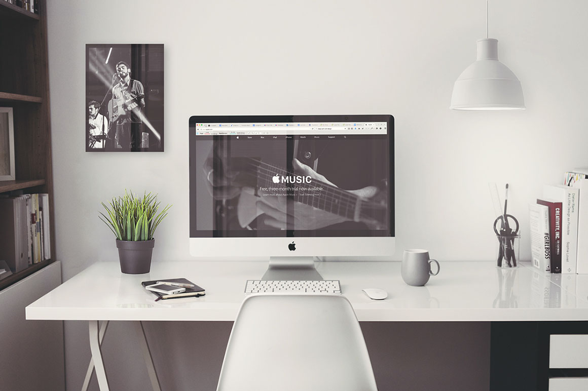 iMac Office Mockup Free PSD Dealjumbo com  Discounted 