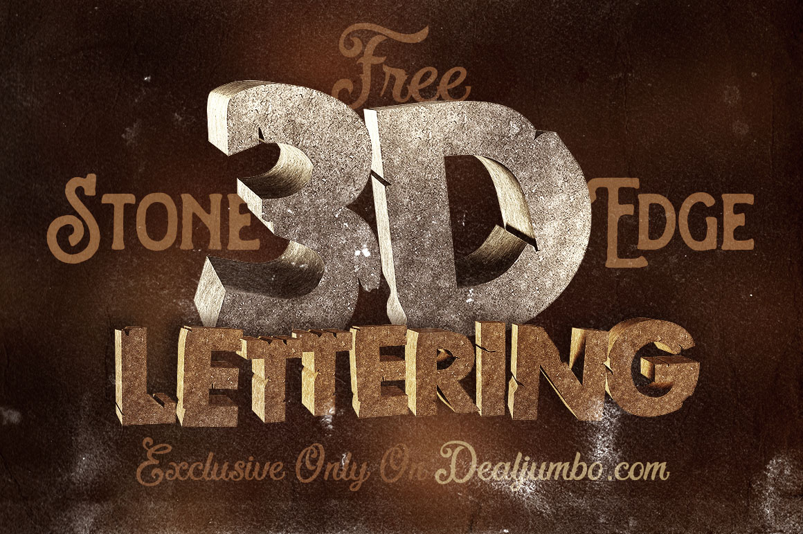 Download Free 3D Stone Edge Lettering Pack - Dealjumbo.com — Discounted design bundles with extended license!