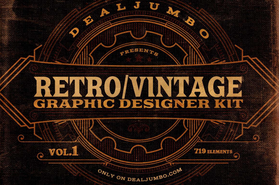  Retro Vintage Graphic Designer Kit v 1 Dealjumbo com 