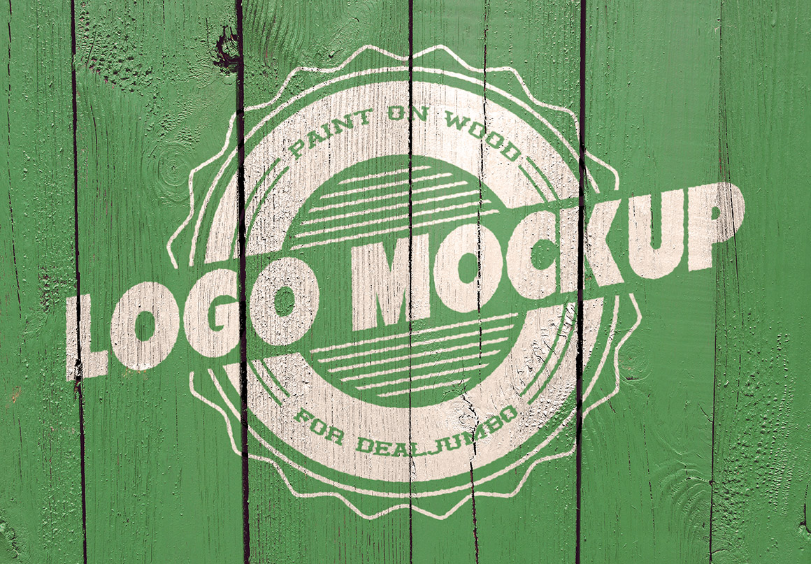 Download Logo Mockup Old Paint On Wooden Wall Dealjumbo Com Discounted Design Bundles With Extended License